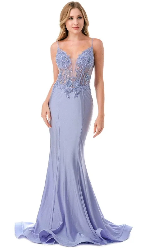 Aspeed Design L2813 - Illusion Bodice Mermaid Evening Gown Chic party dresses