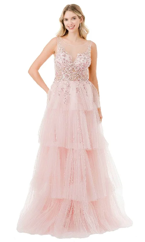 Aspeed Design L2856A - Embroidered Illusion Prom Gown Zara party dresses