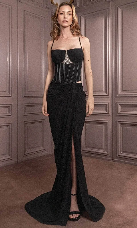 Gatti Nolli Couture GA-7005 - Corset Bodice Evening Dress Flowy party dresses