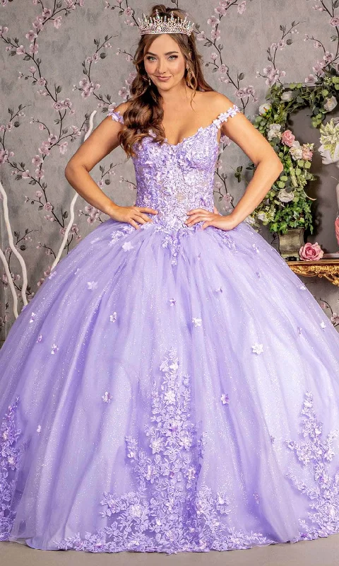 GLS by Gloria GL3302 - Embroidered Off-Shoulder Ballgown Modest party dresses