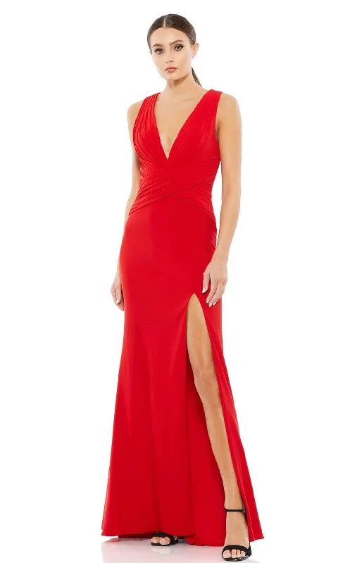 Ieena Duggal - 55703 Pleated Sleeveless Long Gown Smocked party dresses