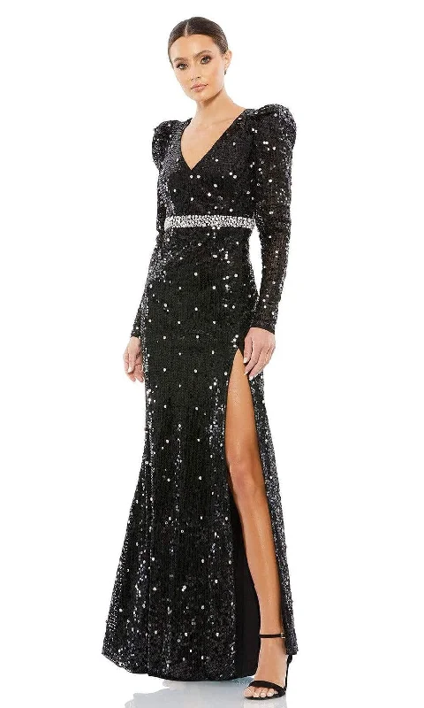 Mac Duggal - 10736 Puffed Long Sleeve Sheath Gown Formal party dresses