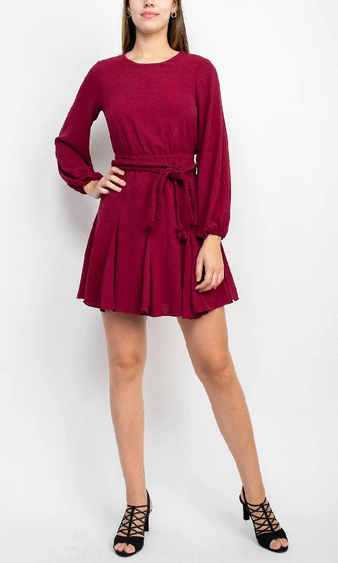 Sage Collective SU05D02 - Bishop Sleeve Twill Cocktail Dress Budget-friendly party dresses Sage Collective SU05D02 - Bishop Sleeve Twill Cocktail Dress Budget-friendly party dresses