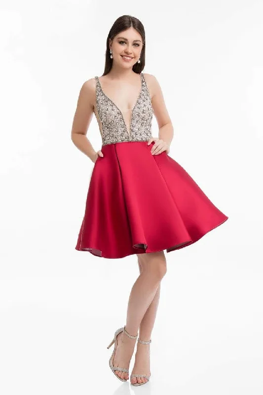 Terani Couture - 1821H7771 Crystal Beaded Bodice Short Party Dress Street style party dresses Terani Couture - 1821H7771 Crystal Beaded Bodice Short Party Dress Street style party dresses