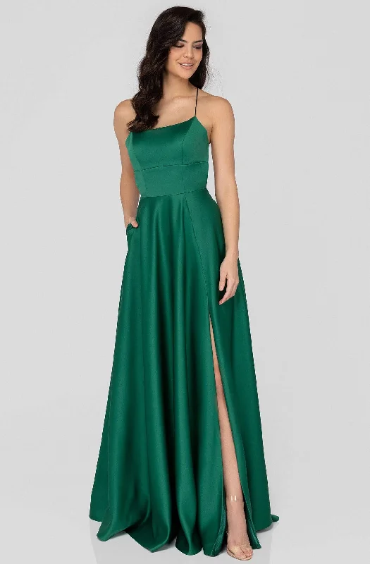 Terani Couture - 1911P8178 Strappy Open Back Matte Satin Gown Sexy party dresses