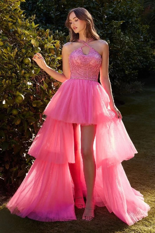 Andrea And Leo -A1239 Halter Neck High Low Gown Discounted unclassified dresses
