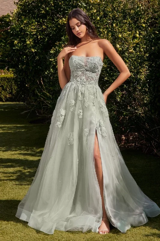 Andrea And Leo -A1346 Sheer Bodice Strapless Ball Gown Metallic unclassified dresses Andrea And Leo -A1346 Sheer Bodice Strapless Ball Gown Metallic unclassified dresses