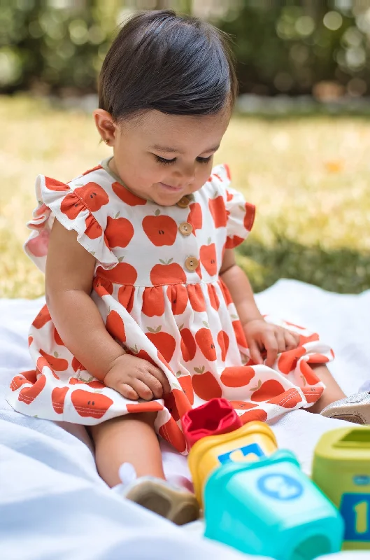 Apple of my Eye Flutter Sleeve Henley Dress with Matching Bloomer Bold pattern unclassified dresses