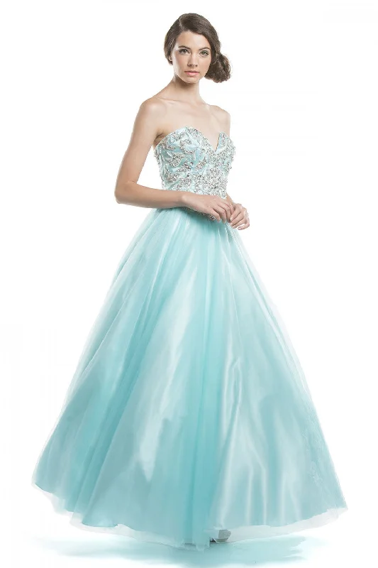 Aspeed Design -L1536 Beaded Bodice A-Line Dress Halter unclassified dresses