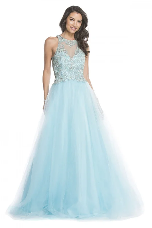 Aspeed Design -L1631 High Neck Illusion A-Line Dress High-low unclassified dresses