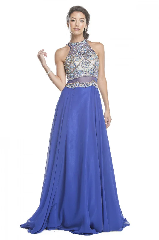 Aspeed Design -L1633 Beaded High Neck A-Line Dress Y2K unclassified dresses