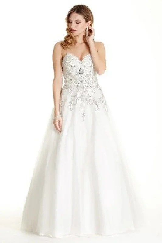 Aspeed Design -L1673 Strapless Beaded A-Line Dress Monochrome unclassified dresses