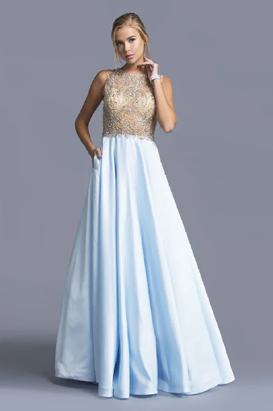 Aspeed Design -L2064 Beaded Embellished A-Line Evening Dress Tulle unclassified dresses Aspeed Design -L2064 Beaded Embellished A-Line Evening Dress Tulle unclassified dresses