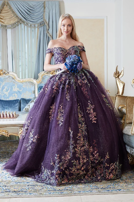 Aspeed Design -L2822C Off Shoulder Applique Quinceanera Ball Gown Neutral tone unclassified dresses Aspeed Design -L2822C Off Shoulder Applique Quinceanera Ball Gown Neutral tone unclassified dresses