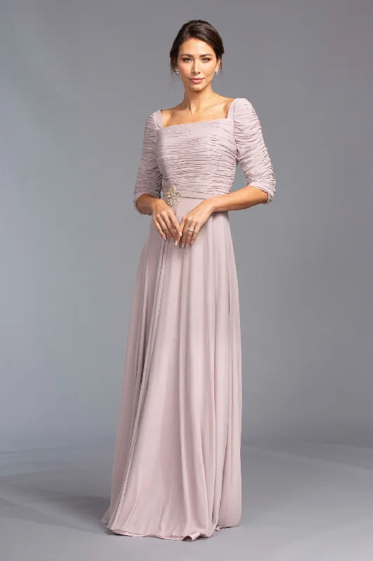 Aspeed Design -M2195 Shirred Bodice Chiffon A-Line Dress Graduation unclassified dresses Aspeed Design -M2195 Shirred Bodice Chiffon A-Line Dress Graduation unclassified dresses