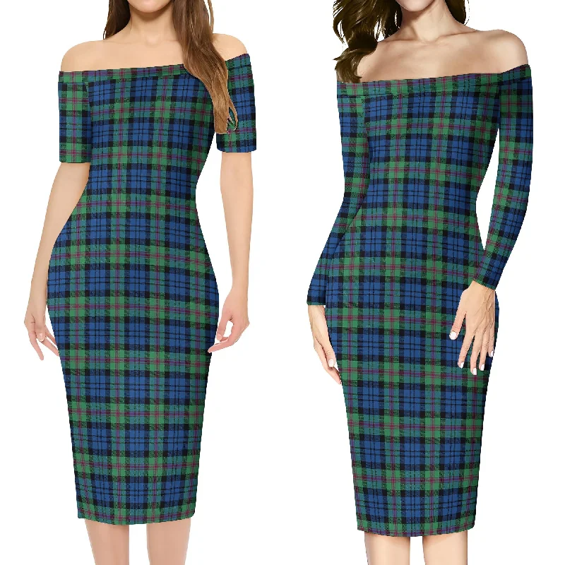 Baird Ancient Tartan Off Shoulder Lady Dress Dark color unclassified dresses