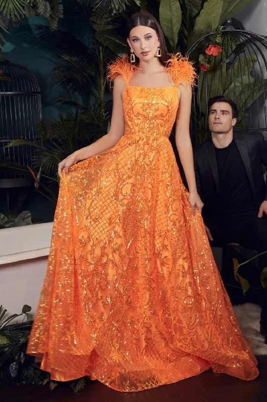 Ball Gown With Feathers By Cinderella Divine -KV1076 Chic unclassified dresses