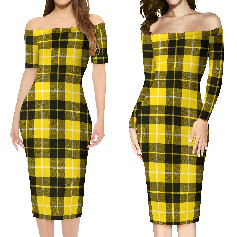 Barclay Dress Modern Tartan Off Shoulder Lady Dress Open-back unclassified dresses
