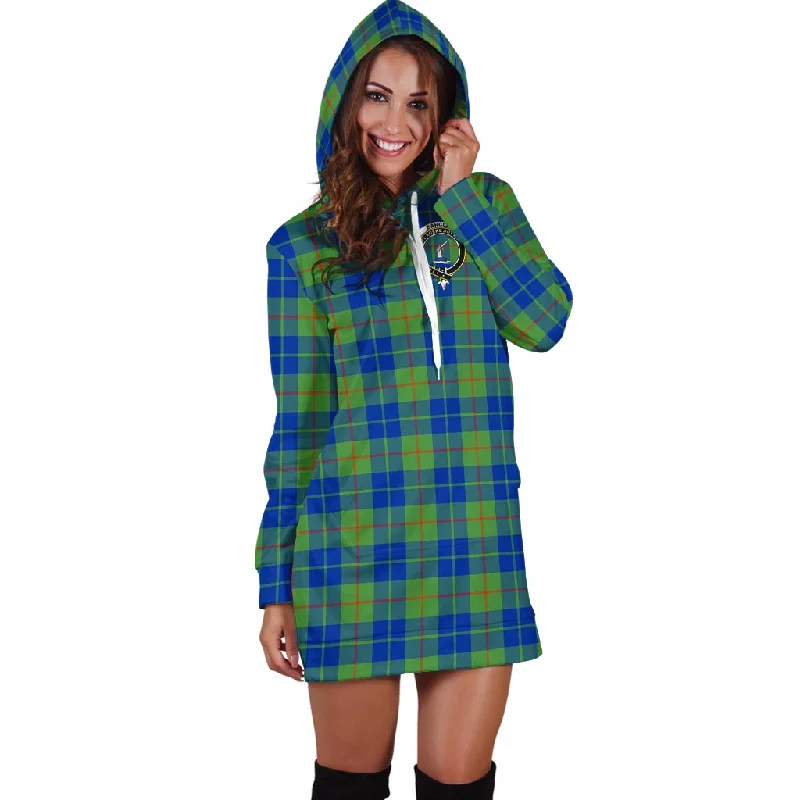 Barclay Hunting Ancient Tartan Hoodie Dress with Family Crest Discounted unclassified dresses
