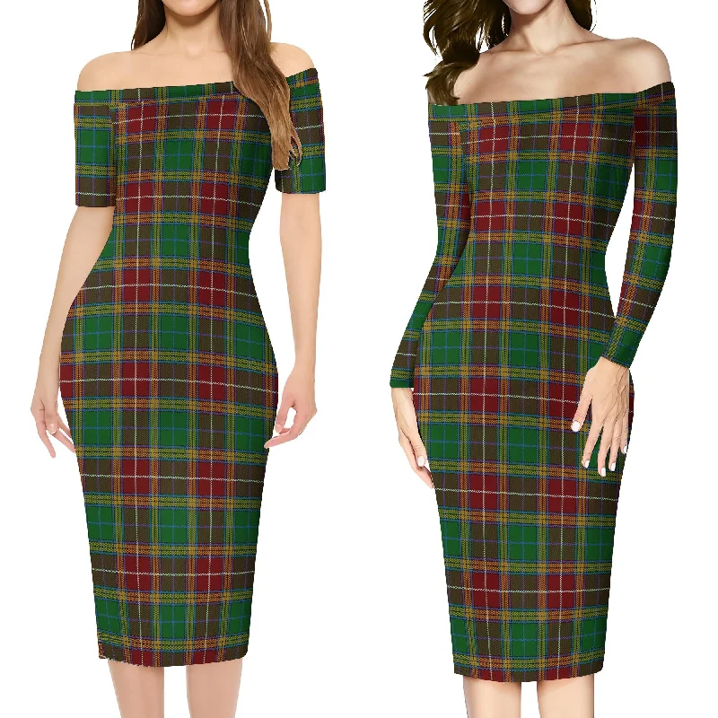 Baxter Tartan Off Shoulder Lady Dress Casual chic unclassified dresses