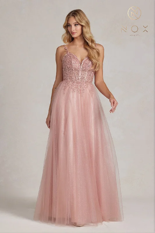 Beaded Sweetheart A-Line Dress By Nox Anabel -F1086 Long unclassified dresses