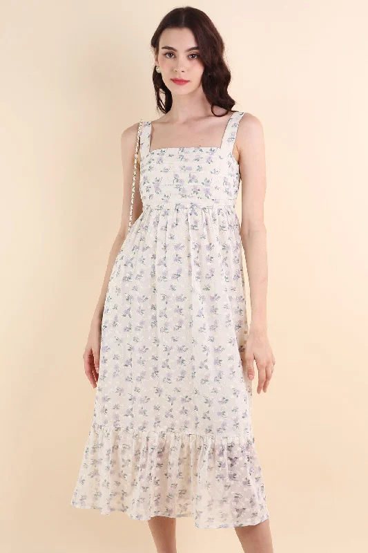 BEGONIA EYELET MIDAXI DRESS IN LILAC Metallic unclassified dresses