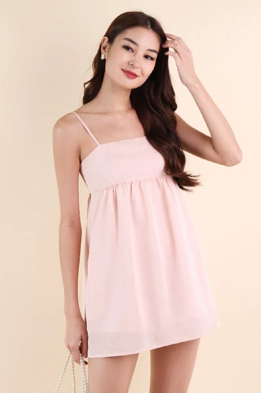 BELLUNA V3 SATIN DRESS IN PEACH PINK One-shoulder unclassified dresses