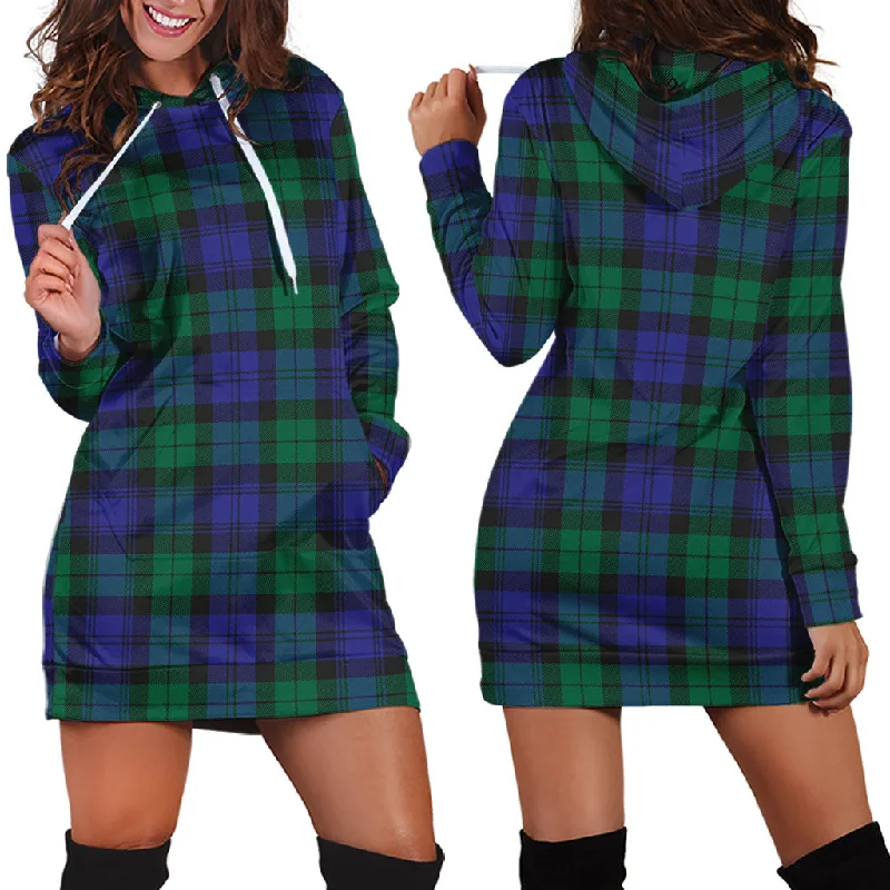 Black Watch Modern Tartan Hoodie Dress Short unclassified dresses