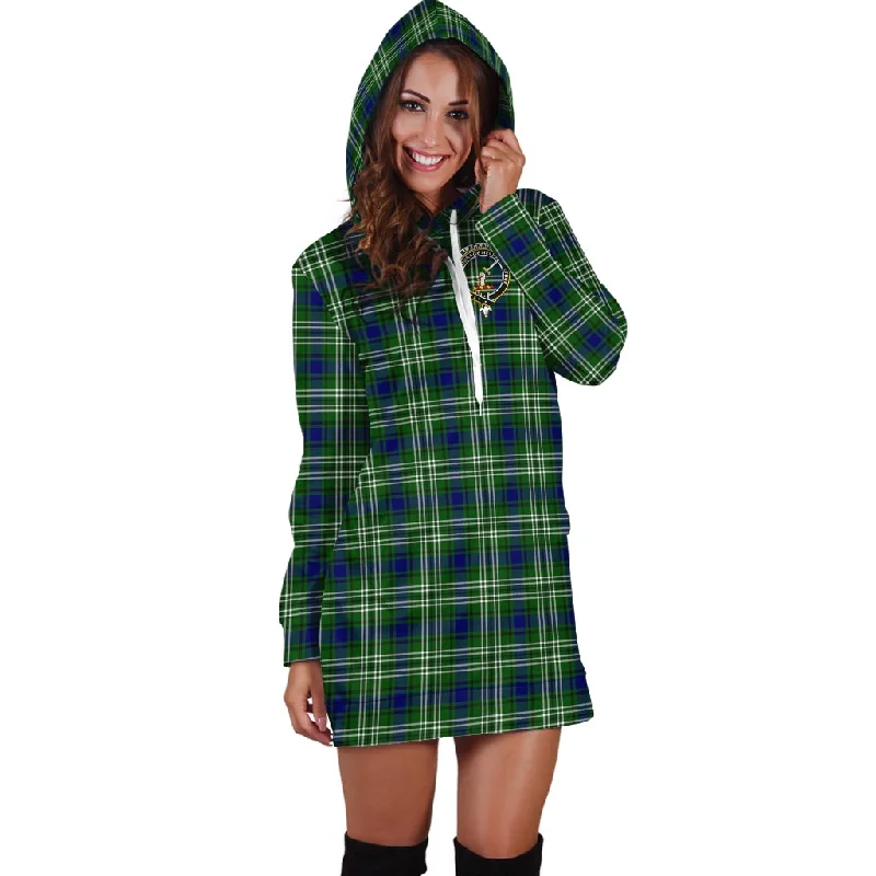 Blackadder Tartan Hoodie Dress with Family Crest Trendy unclassified dresses