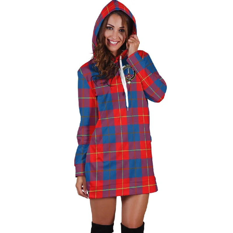 Blane Tartan Hoodie Dress with Family Crest Velvet unclassified dresses