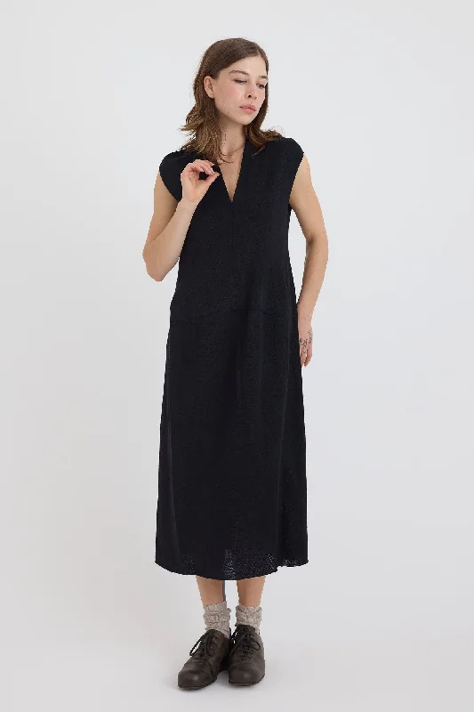 Boboutic - Dress - Black Ruched unclassified dresses