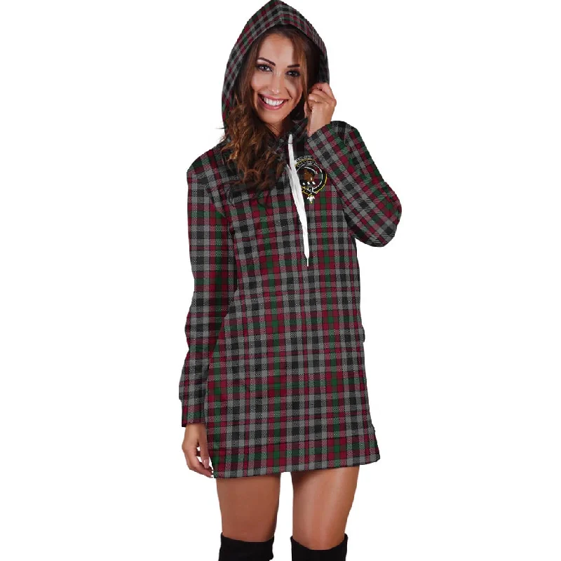 Borthwick Tartan Hoodie Dress with Family Crest Long unclassified dresses