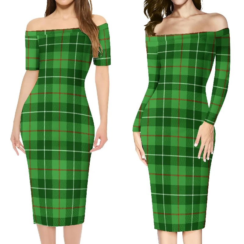 Boyle Tartan Off Shoulder Lady Dress Vacation unclassified dresses