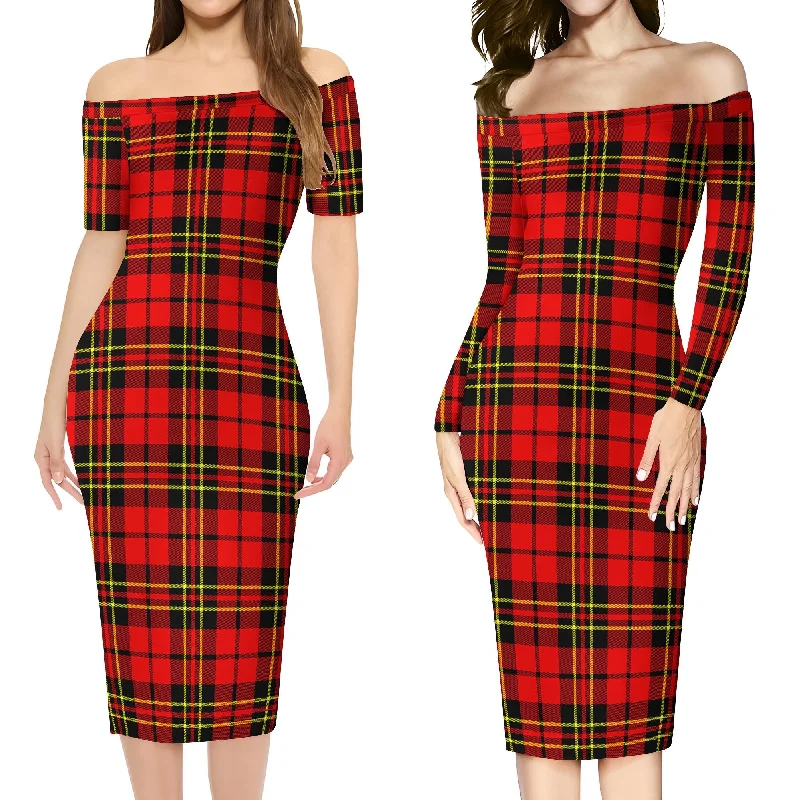 Brodie Modern Tartan Off Shoulder Lady Dress Stylish unclassified dresses