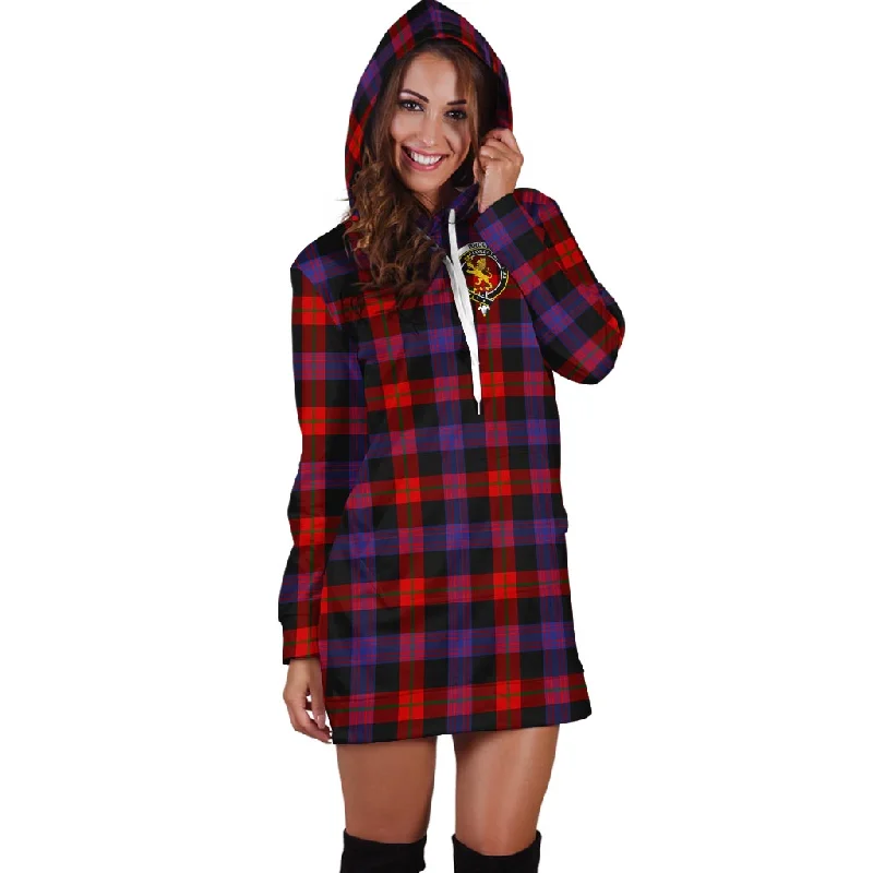 Broun Modern Tartan Hoodie Dress with Family Crest Popular unclassified dresses