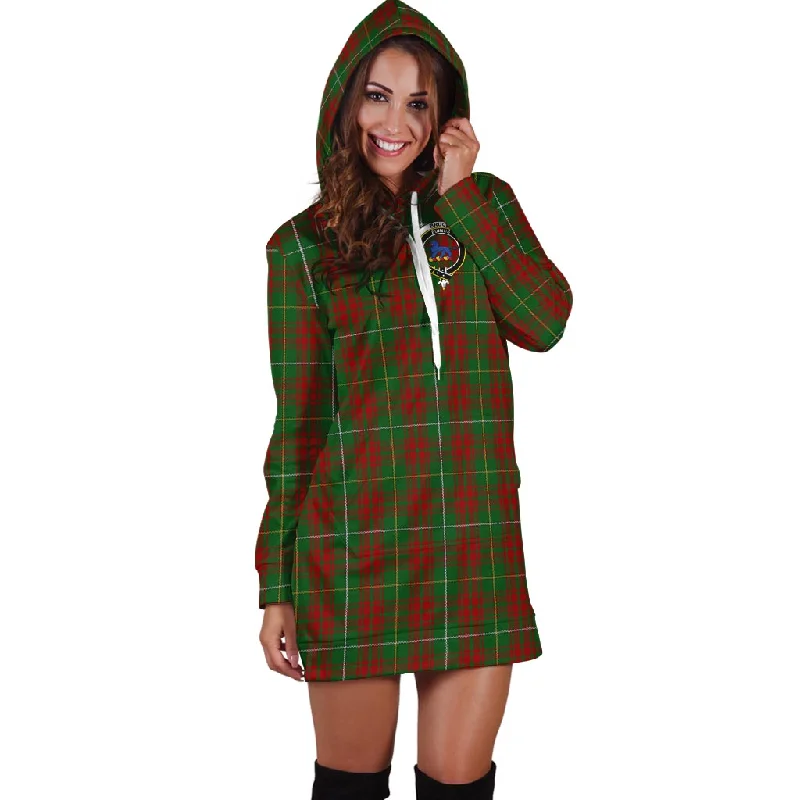 Bruce Hunting Tartan Hoodie Dress with Family Crest Beach unclassified dresses