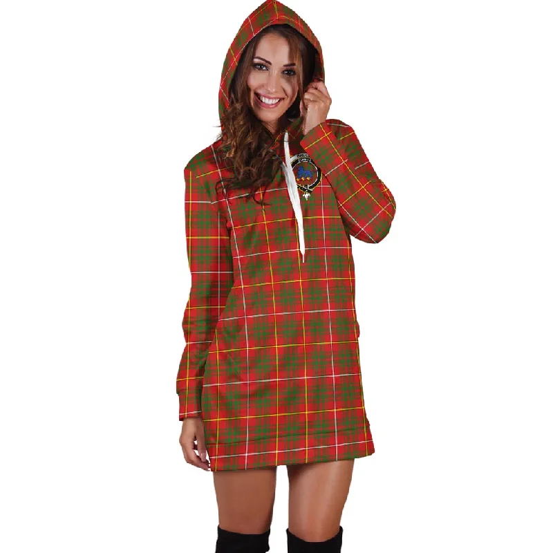 Bruce Modern Tartan Hoodie Dress with Family Crest Petite unclassified dresses