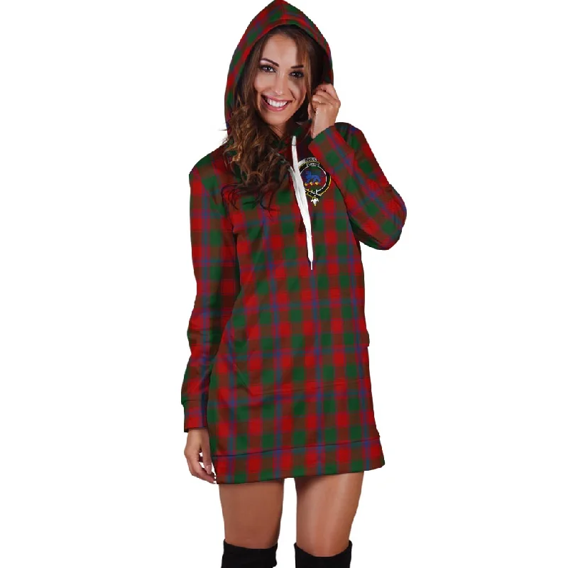 Bruce Old Tartan Hoodie Dress with Family Crest Casual chic unclassified dresses