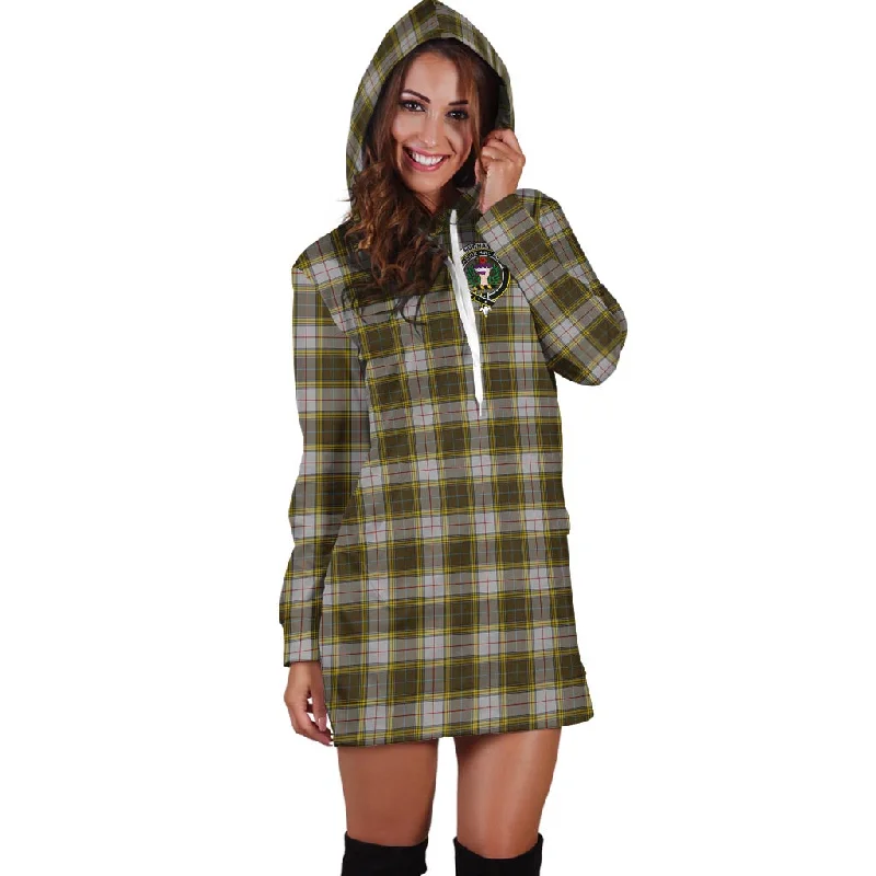 Buchanan Dress Tartan Hoodie Dress with Family Crest Off-shoulder unclassified dresses