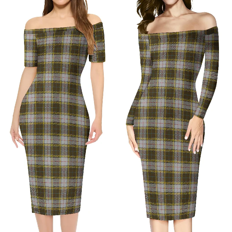 Buchanan Dress Tartan Off Shoulder Lady Dress Gothic unclassified dresses