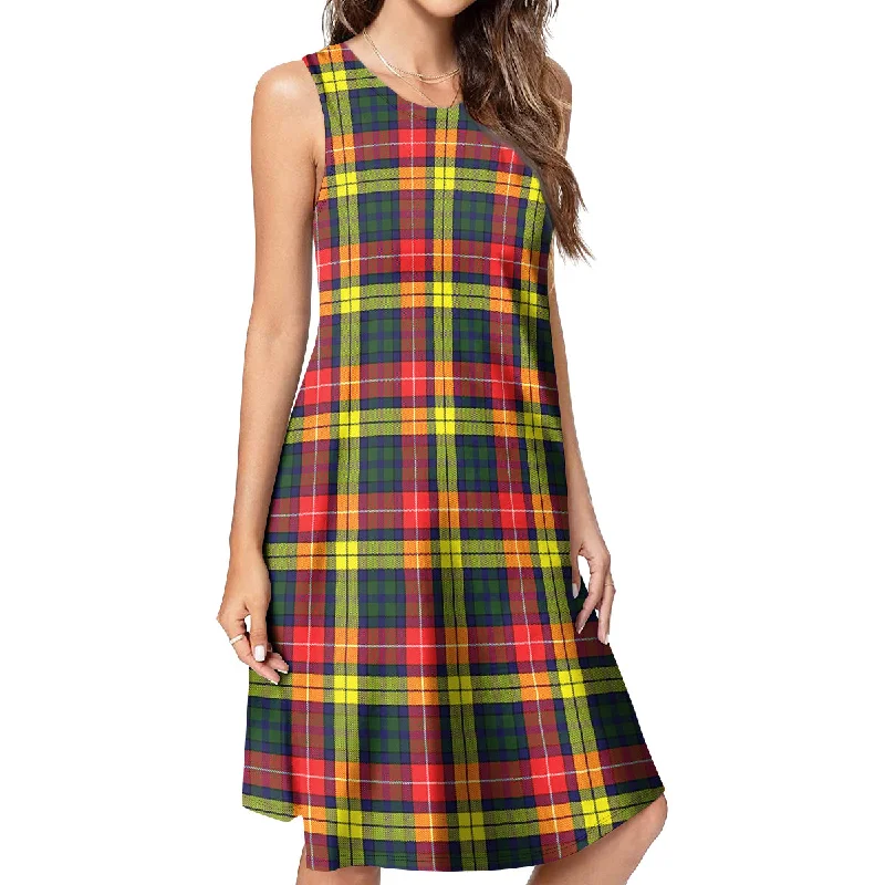Buchanan Modern Tartan Womens Casual Dresses Backless unclassified dresses
