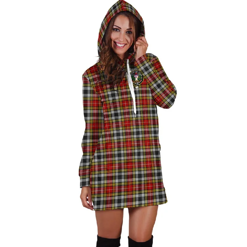 Buchanan Old Dress Tartan Hoodie Dress with Family Crest Metallic unclassified dresses