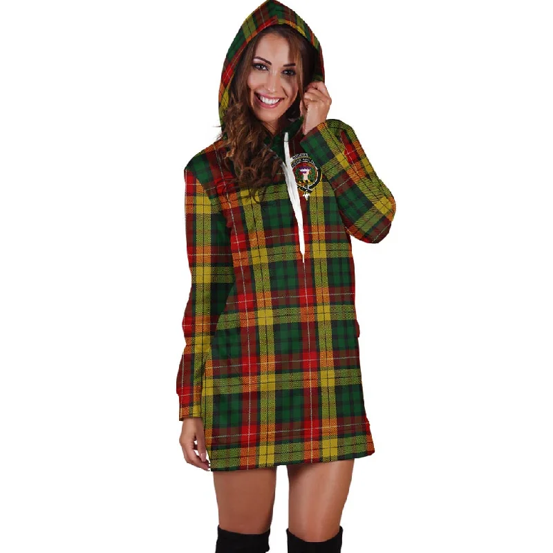 Buchanan Tartan Hoodie Dress with Family Crest Women's unclassified dresses