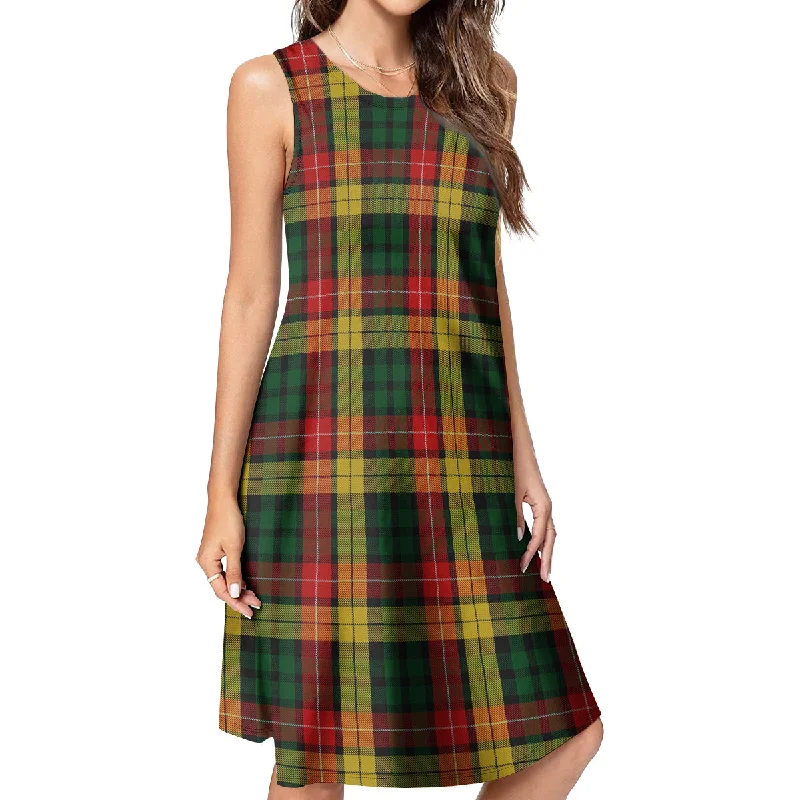 Buchanan Tartan Womens Casual Dresses Open-back unclassified dresses