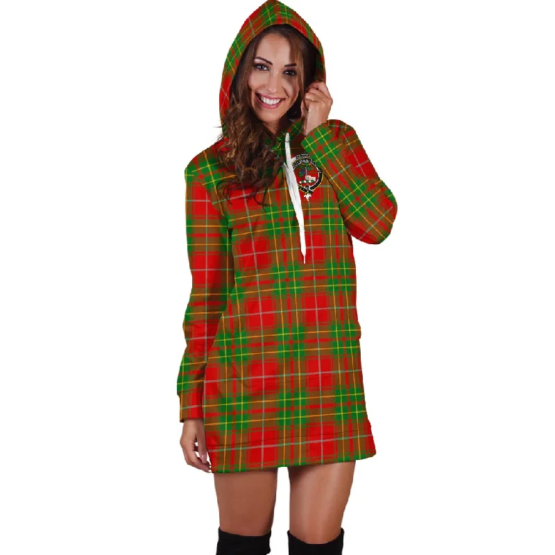 Burnett Tartan Hoodie Dress with Family Crest Tiered unclassified dresses