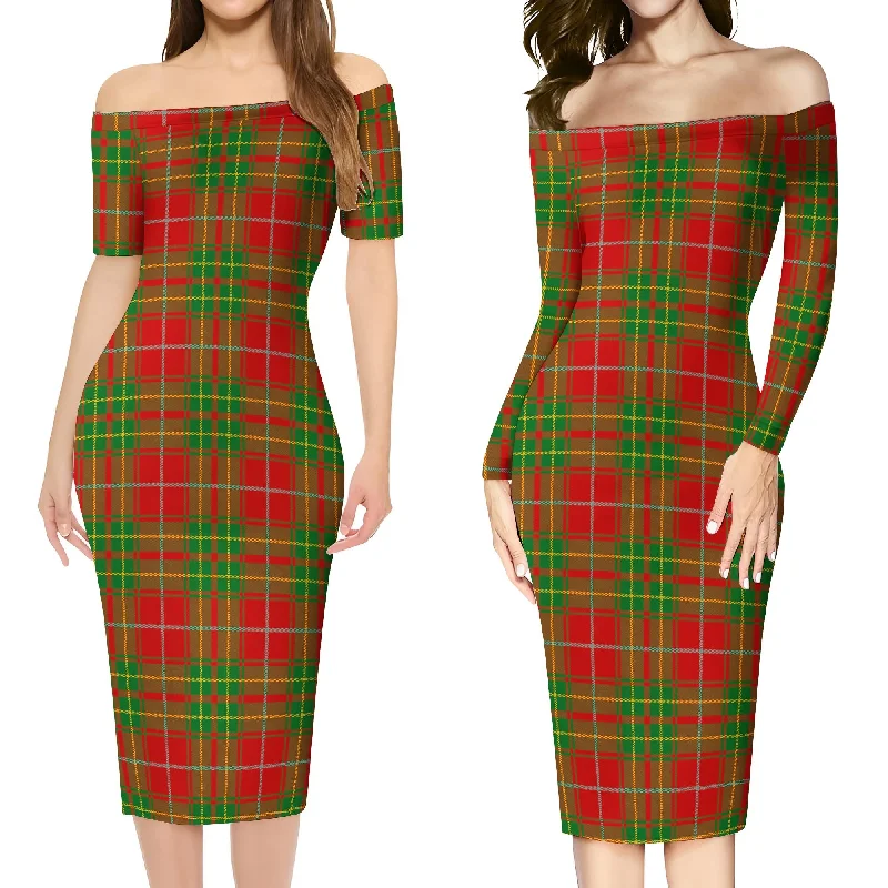 Burnett Tartan Off Shoulder Lady Dress Street style unclassified dresses
