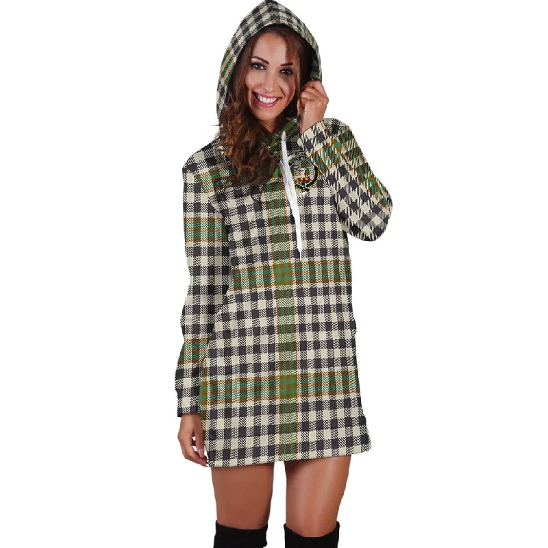 Burns Check Tartan Hoodie Dress with Family Crest Designer unclassified dresses