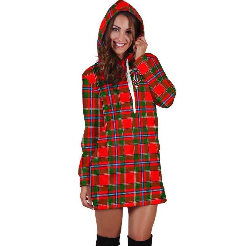 Butter Tartan Hoodie Dress with Family Crest Chiffon unclassified dresses