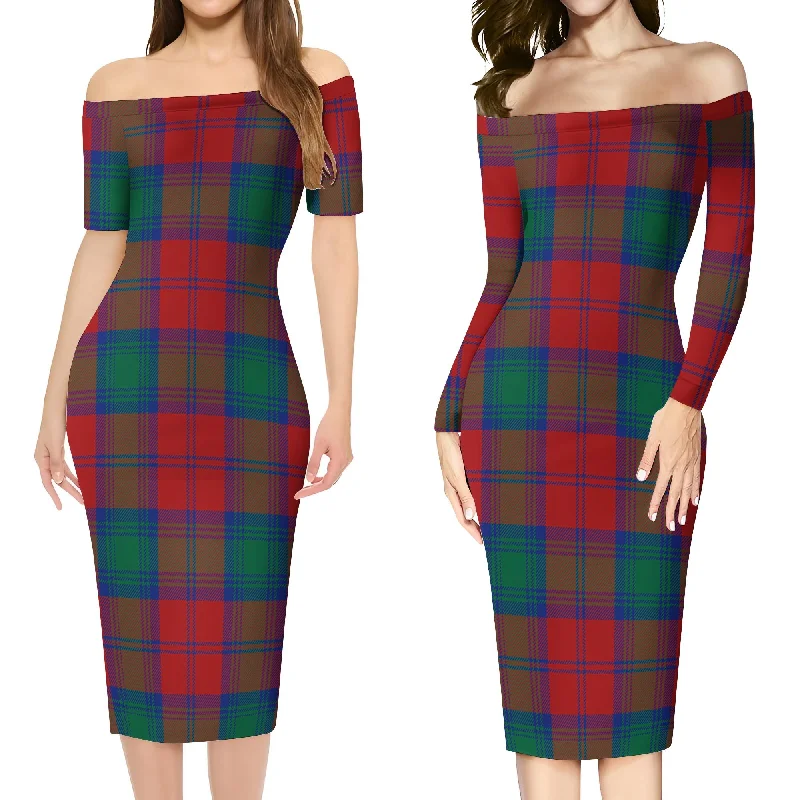 Byres (Byses) Tartan Off Shoulder Lady Dress Silk unclassified dresses