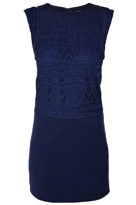 C BLOCK FELICIA Blue Cut Out Knee Length Dress Soft fabric unclassified dresses